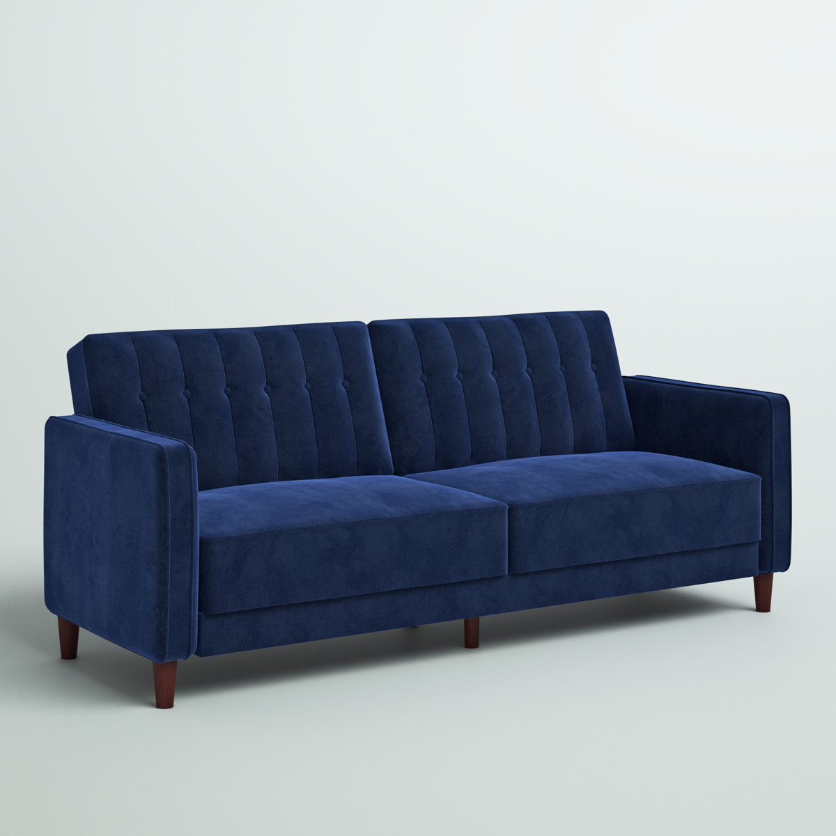 81.5″ Mercury Row Velvet Square Arm Convertible Sofa (Blue Velvet) for 9.99